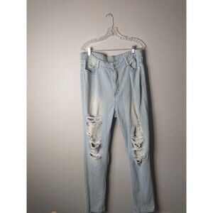 Fashion Nova Light Wash Ripped Distressed Skinny Jeans Women’s Plus Size 18 2X